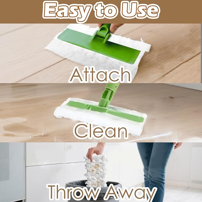 50 Count Dry Sweeping Cloths Compatible with Swiffer Sweeper Mop, Heavy Duty Pet Sweeping Pads Refills, Disposable Duster Mop Pads Refills for Hardwood Floor Dust and Pet Hair Cleaning