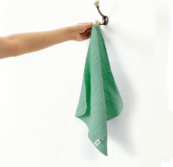 Textila Terry Wash Cloths – Pack of 10, Aqua Green, 12x12 Inches – Soft, Absorbent & Multipurpose Cotton Washcloths for Face, Hand, Bath, Kitchen, Spa, Gym & Hotel Use