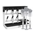 Dr. Brown's Baby Bottle Drying Tower, Stand-Up Drying Rack with Reusable Sponge Baby Bottle Cleaning Brush Set, 3-Pack, Grey