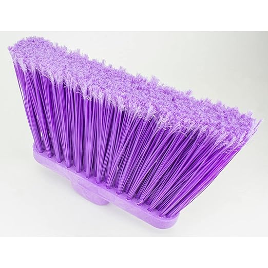 SPARTA Plastic Large Debris, Angled, Broom Head with Color Coded for Indoor, Outdoor, Home, Restaurant, Lobby, Office, 12 Inches, Purple, (Pack of 12)
