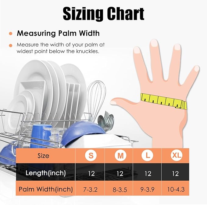 Rubber Gloves for Household, Dishwashing Gloves for Kitchen, Reusable