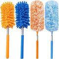 4 pcs Extendable and Washable Microfibre Feather Duster,12" to 31" Reachable, Microfibre Cleaning Tool, Small Dusters for Cleaning Office, Car, Computer, Furniture, Sofa