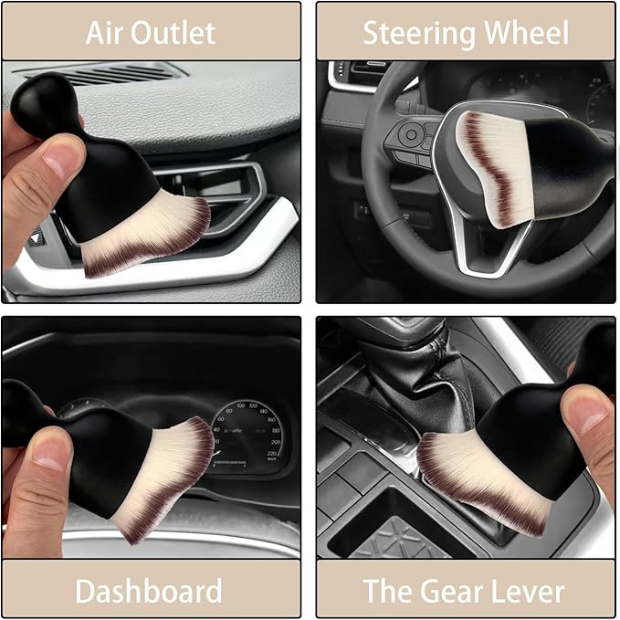 Car Interior Dust Brush, Auto Detailing Brush, Soft Bristles Car Cleaning Brushes, Tool for Air Conditioner Vents, Leather, Computer, Scratch Free, Car Interior Accessories