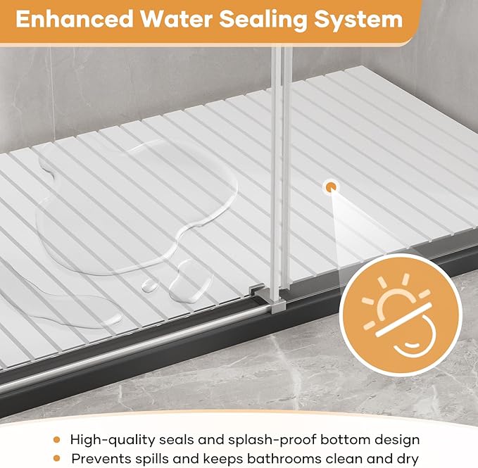 Venice Frameless Shower Door 60 in W x 74 in H,5/16"(8mm) Clear Tempered Glass Door, Bathroom Shower Door with 18 inch Pull Handle, Stainless Steel Hardware,Brushed Nickel
