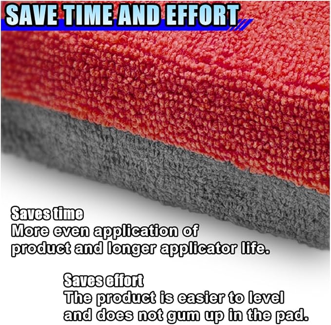 12PCS Ceramic Coating Applicator Sponge, 4.13'' x 1.84'' Microfiber Car Detailing Applicator Pads, Rectangular Car Foam Cleaning Pad, Auto Polishing Pad for Wax, Paint, Sealant (Red)