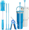 XANGNIER 4 PCS Water Bottle Cleaner Brush Set for Stanley Tumbler 40 oz/30 oz/20 oz Cup,Multifunctional Bottle Brush and Long Silicone Straw Cleaner Brush,Cleaning Kit for Owala/Yeti Cup Accessories