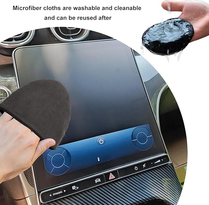 Car Screen Cleaner, Soft Microfiber Cloth Touch Screen Wipe Triangle Cleaning Tool, Reusable Scratch-Free Cleaning Pads for Vehicle Dashboard LCD Display Laptop Tablet