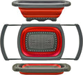 Qimh Colander Collapsible, Over The Sink Veggies/Fruit 6-Quart Strainers and Colanders with Extendable Handles, Folding Strainer for Kitchen