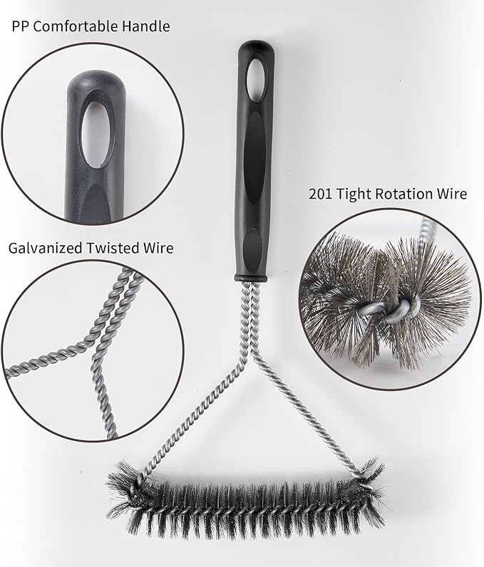 Grill Brush,BBQ Cleaner Accessories, Safe Wire Bristles Barbecue Cleaning Brush for Outdoor BBQ Grill, Gas & Charcoal Grilling Grates