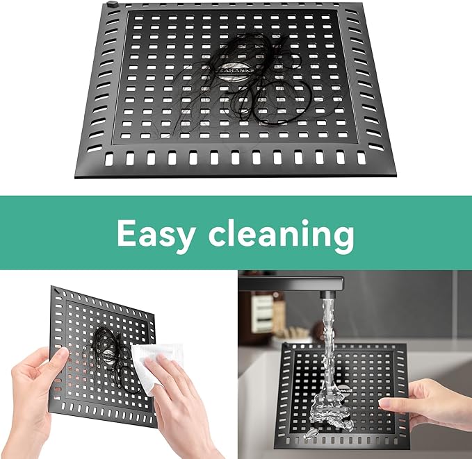 Drain Hair Catcher for Bathroom Sink,4.8" Stainless Steel and Silicone Shower Drain Covers Suitable for Drains and Bathroom Floors 2 Pack (2, Matte Black)
