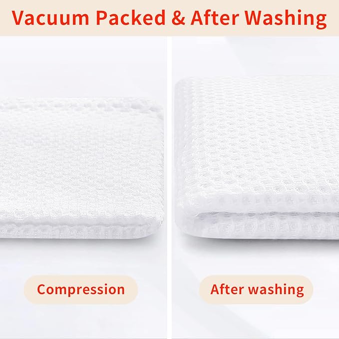 Homaxy 100% Cotton Waffle Weave Kitchen Dish Cloths, 7-Pack Ultra Soft Absorbent Dish Towels, Quick Drying Dish Rags, 12 x 12 Inches, White