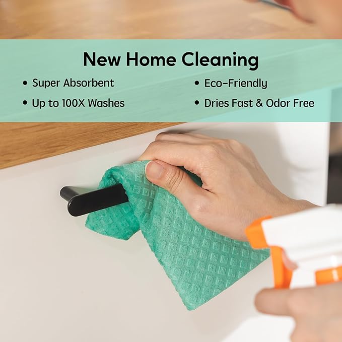 Swedish Dishcloths for Kitchen, 5 Pack Swedish Dish Cloths, Ultra Absorbent Reusable Paper Towels, Cellulose Sponge Cloths, Quick Drying, No Odor, Dishwasher Safe Grey