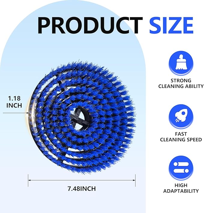 Steam Mop Pads Replacement Brush Head for Shark Steam and Scrub Mop S7000/S7001/S8201/s7201 Series Brush Heads with Nylon Bristles, Deep Clean Hardwood & Tile Floors, Scratch-Free Polish(Blue)