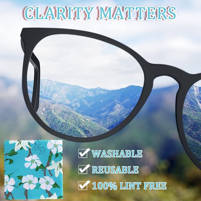 Weewooday 18 Pieces Glasses Cleaning Cloth Cute Flower Spring Floral Design Microfiber Cleaning Cloth Llama Eye Glasses Lens Cleaner Cloth Glasses Reusable Cloth Wipes for Phone (Floral)