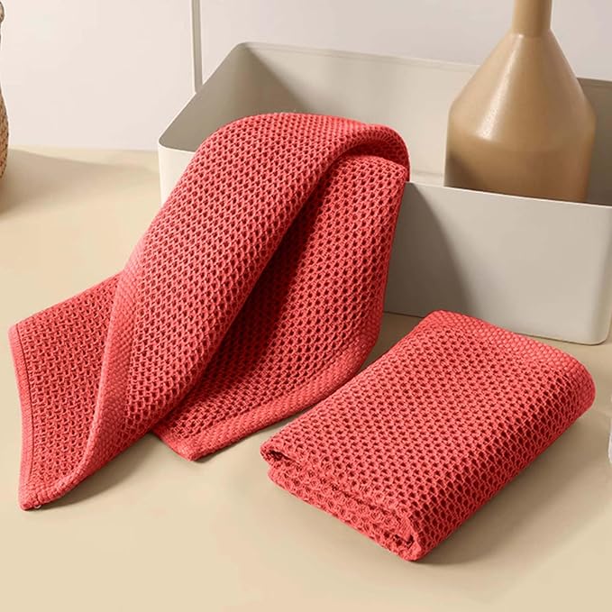 100% Cotton Kitchen Dish Towels, 12x12 Inch, 8-Pack, Super Absorbent & Reusable, Quick-Dry & Lint-Free, Ideal for Kitchen, Glass, Car, and Household Cleaning