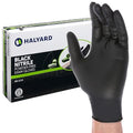 HALYARD Black Disposable Nitrile Exam Gloves Powder Free Medical, Dental, Cleaning, Tattoo, Food Safe, 3.5 mil, Size X-Large, Box of 100