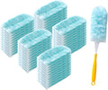 50 Count Duster Refill for Swiffer Duster, Heavy Duty Duster Refills with 2 Handle, 360° Dusters Refills Kit with 4X Microfibers, Disposable Dusters for Cleaning Home