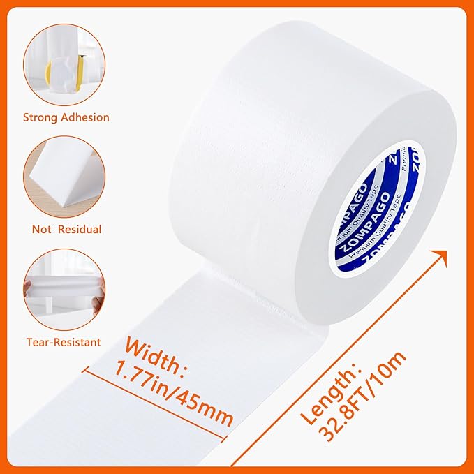 Strong Adhesive Cloth Weather Stripping Tape for Sliding Windows and Door Frames - Seal Strip for Soundproofing,Dustproof, Waterproof,and Windproof-Durable and Wear Resistant,1.8inx33FT,White