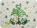 St Patrick's Day Gnome Dish Drying Mat 18x24 inch Lucky Shamrock Absorbent Reversible Dishes Drainer Rack Mat for Coffee Bar Kitchen Decor