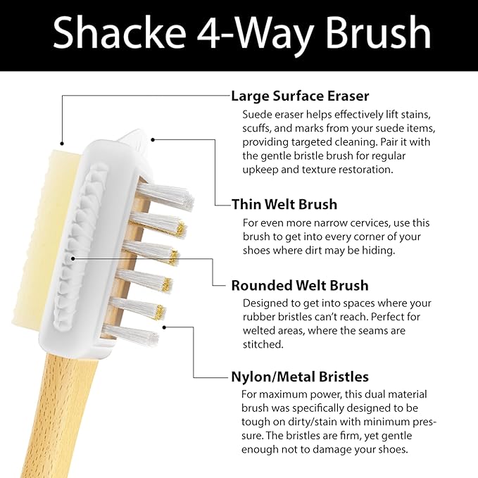 Suede & Nubuck 4-Way Leather Brush Cleaner (Top Eraser)