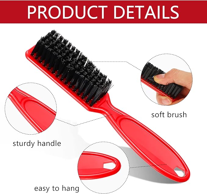 Patelai 12 Pcs Barber Clipper Brush Blade Trimmer Cleaning Brush for Fades Nail Neck Duster Manicure Salon(Red, Black, Gold, White)