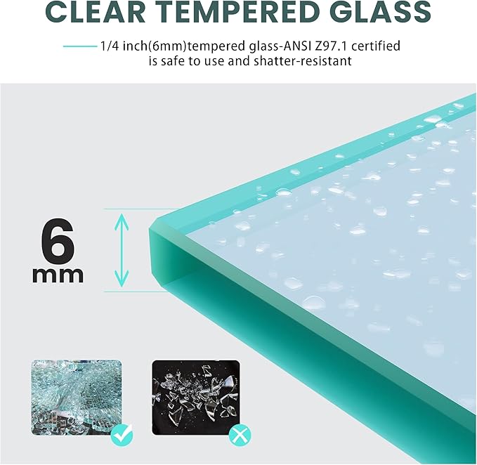 Glass Shower Door 35.5-37" W x 72" H, UCALAFEE Frameless Pivot Shower Door with 1/4" (6mm) SGCC Clear Tempered Glass, Waterproof Seal, Easy Clean & Anti-Fog Coating, Reversible Design, Matte Black
