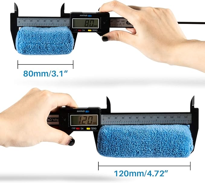 Sukh 6 Pack Microfiber Rectangle Sponge Detailing Pads - Microfiber Wax Foam Applicator Pads for Car Wax Applicator Pad 4.72x3.15 inch Blue