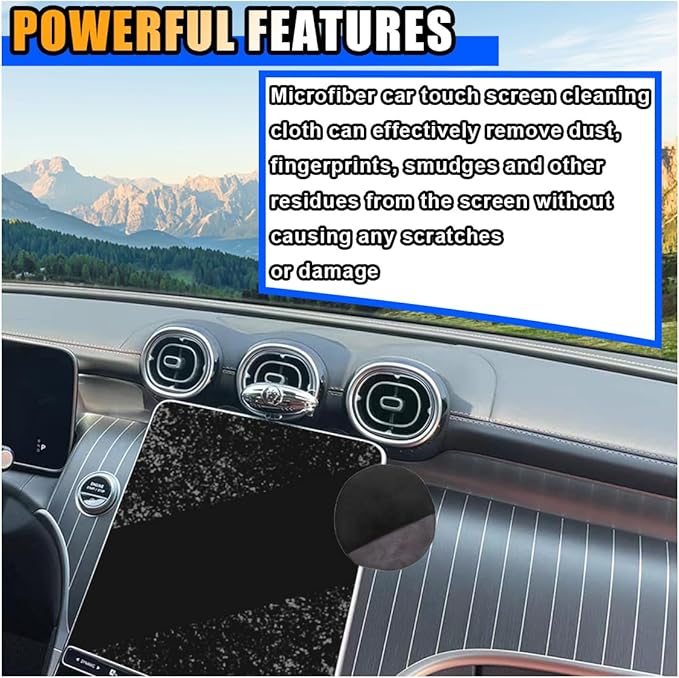 Round Car Touch Screen Cleaner Cloth, Microfiber Cleaning Pad Car Cleaning Wipes, Vehicle Screen Cleaner Tool Car Interior Cleaning Cloth for Car Dashboard Display Electronic Devices (Round)