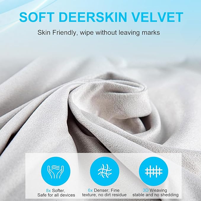 5 Pack Lens Cleaning Cloth, Glasses Cleaning Cloths, Eyeglass Lens Cleaner, Eyeglasses, Camera, VR/AR Headset, Laptop Phone Tablet iPhone iPad Screen Cleaner Cloth, Microfiber Cleaning Cloth