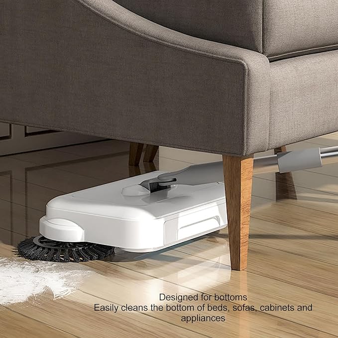 Zerodis Hand Push Sweeper,2 in 1 Wet Dry Use 360 Degree Rotating Quiet Manual Sweeping Mop Hard Floor Surfaces Sweeping Cleaner for Wood Tile Floor