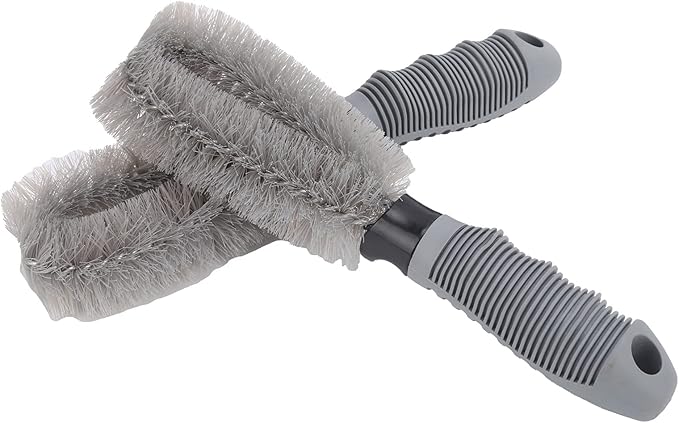 10.2in Wheel Hub Brush Ergonomic Handle Cleaning Tool Car Wheel Cleaning Brush Tire Rim Scrub Brush Cleaner Tire for Nozzle Engine Compartment