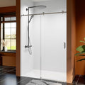50-54 Inch Frameless Sliding Shower Door, 76" Height, 5/16" (8mm) Clear Tempered Glass, Smooth Gliding Track & Anti-Jumping System, Stainless Steel Brushed Nickle Finish