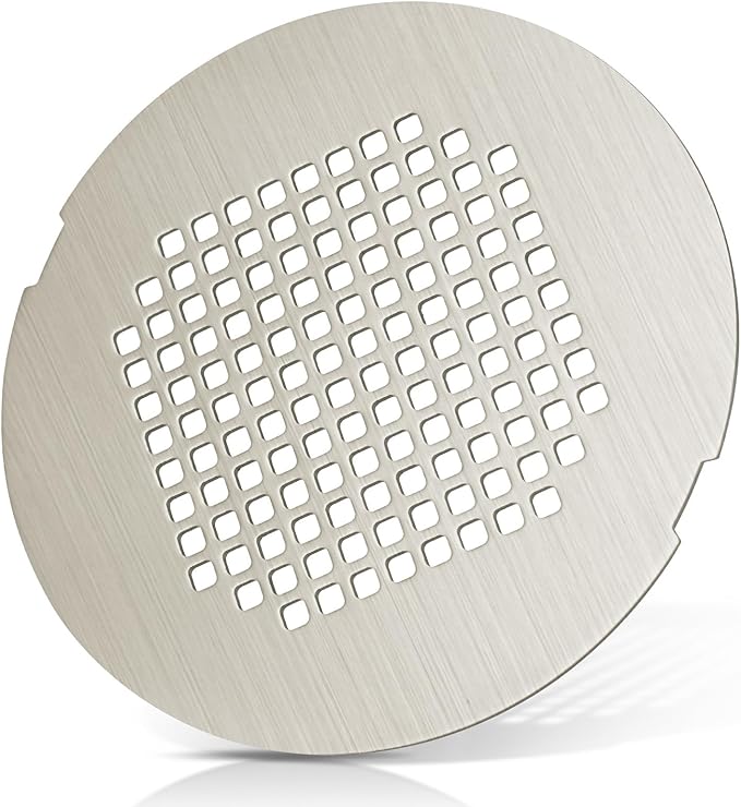 Shower Drain Cover, Shower Drain Hair Catcher Snap-in Replacement Strainer, Brushed Silver Round Grate, Drain Protector Designed for 4.25" D Standard Round Shower Drains