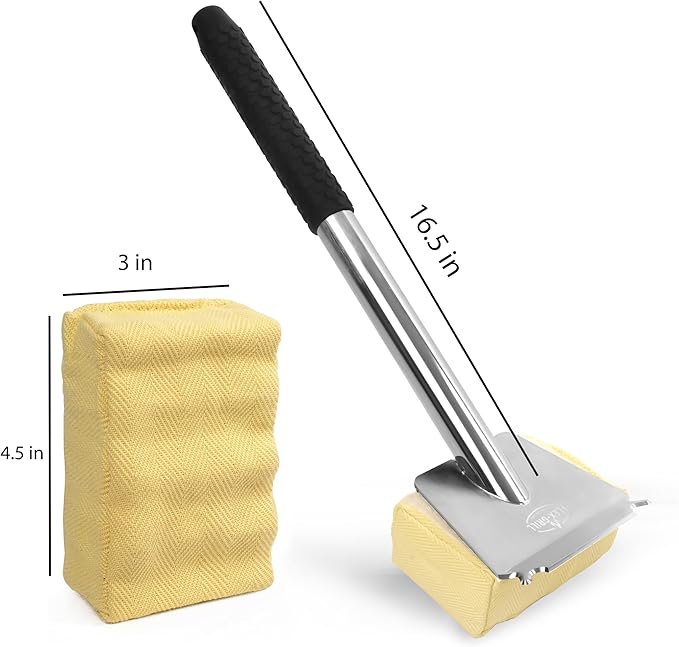 Stainless Steel Grill Brush,BrightGrill Bristle Free,Long Handler, BBQ Brush,Replaceable Head,Safe Grill Cleaner for Outdoor Grill,Gifts for Men/Dads,Grill Accessories