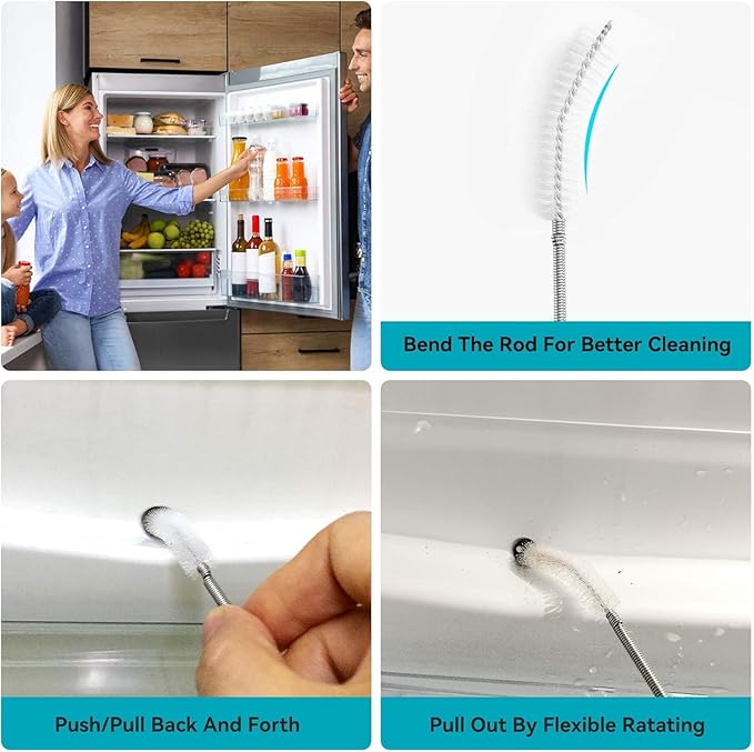 Water Pipe Cleaning Kit, 2PCS 79" Long Pipe Cleaners & Wire Tube Brush, Rust Resistant Tube Cleaning Brush for Drain, Dishwasher, Tank