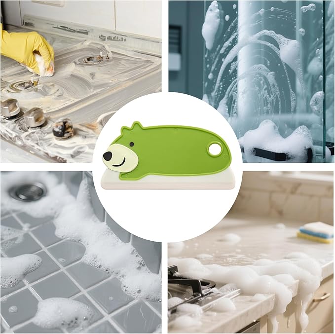 Small Squeegee | Cartoon Glass Wiper Scraper for Shower - Bathroom Glass Door Cleaning Scraper | for Sink Kitchen Countertop Bathroom Door Automotive Home