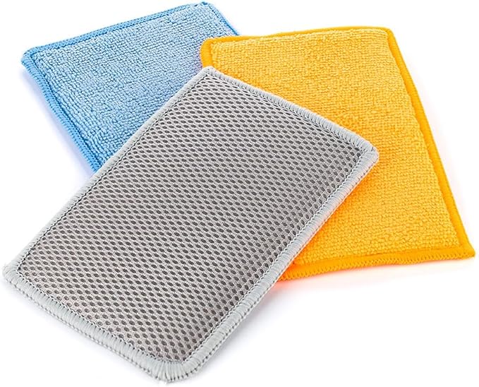 The Rag Company - Jersey Bug Scrubber Pads - Terry Weave, Easily and Safely Trap Bug Splatter in Sponge, Safe on All Finishes, 4in x 6in, Blue (5-Pack)