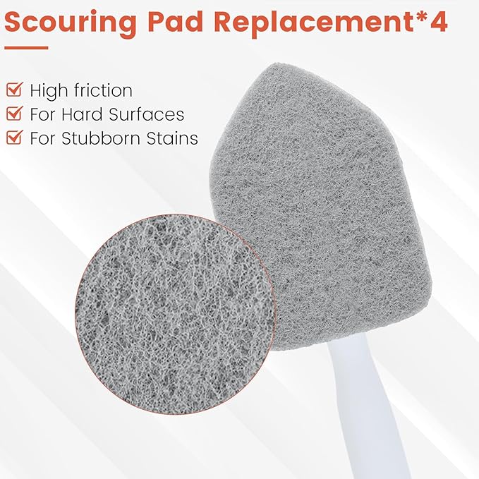 Scouring Pads Microfiber Cloth Refills 6 Pack, Fit Tub Tile Scrubber Brush Cleaning, Reusable Scouring Scrub Pad and Microfiber Scrub Pads Set for Cleaning Bathroom Kitchen Toilet Tile Sink