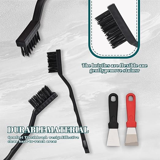15 PCS Mini Nylon Brush Set，Masonry Brush Wire Bristle for Cleaning Welding Slag and Rust，Curved Handle Brush (Nylon, 15)