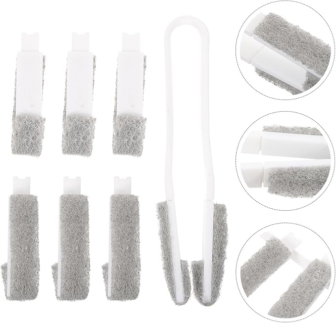 ARTIBETTER Handheld Blinds Cleaning Brush with 6 Replaceable Heads, Compact Vent and Air Conditioner Cleaner for Window Shutters, Household Dust Removal Tool