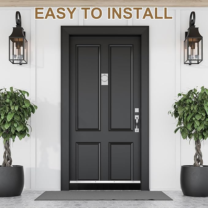 Frienda 4 Set Door Brush Bottom Sweep Brush Weather Stripping Aluminum Door Seal with Screws for Gaps up to 1 Inch, for Home, Commercial Gate, Fill Gaps Dust, Debris (3 x 39.3 Inch,Black)