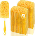 360° Heavy Duty Duster Refills for Swiffer Duster, 40 Count Duster Refills with 1 Handle, Multisurface Dusters, Disposable Dusters for Cleaning (Yellow)