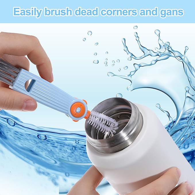 3 in 1 Cup Lid Cleaning Brush Set with Straw Cleaning Brushes, 3 Pcs Portable Cup Cleaner Brush, Multifunctional Cleaning Brushes Set for Tight Spaces, Bottle Gaps, Travel Mugs