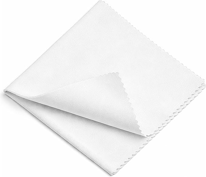 Microfiber Polyamide and Polyester Cleaning Cloth for Everywhere, Glasses, Screens & Delicate Surfaces – Soft, Camera Lens, Car Interior, Piano Black, Lint-Free, Reusable Zigzag Edge (White)