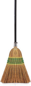 Yocada Heavy-Duty Corn Broom Commercial Indoor Outdoor Broom 59.8 inch Tall for Courtyard Garage Lobby Mall Market Floor Home Office Leaves Stone Dust Rubbish