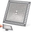 Shower Drain Hair Catcher, 4.72" Shower Drain Cover, All-in-One Universal Sink & Shower Drain Strainer, Easy Installation, Stainless Steel and Silicone Bathroom Accessories for Tub, Bathtub (Square)