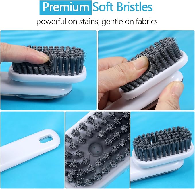Shoe Brush, Liquid Dispenser Shoe Cleaning Brush, Laundry Brush for Stains on Clothes, Sneaker Cleaner Brush for Leather, Canvas, Knit, Multi-Purpose Cleaning Brush for Household & Outdoor