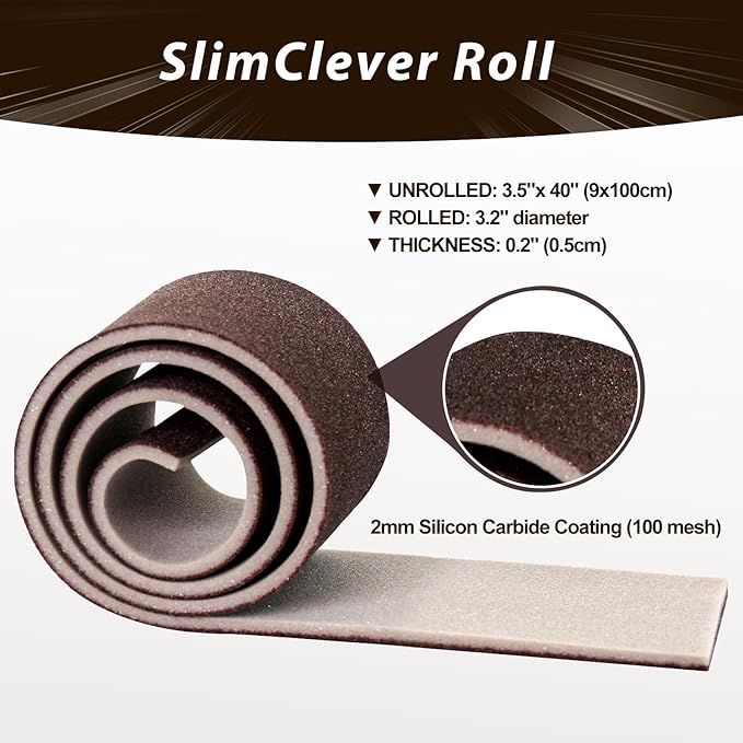 Carborundum Heavy Duty Scouring Sponges - Fiberglass-Free Nano Rust Eraser for Pots, Pans, Grill, Oven Racks & Sink Stains (3.5" x 40" SlimClever Roll)