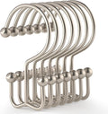 24 Pcs Shower Curtain Hooks, Goowin Shower Curtain Rings, Durable Shower Curtain Rings Rust Proof, Double Glide Shower Rings for Curtain, Simple Shower Hooks for Shower Curtain & Liner, Matte Nickel