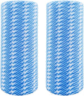 SUZZYVINE Reusable Dish Cloths Disposable Rags For Kitchen Reusable Kitchen Paper Towels All Purpose Cleaning Cloths Handi Wipes On Roll,2 Rolls of 200 Sheets（Blue）